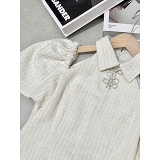 Đầm dạ tweed cổ yếm