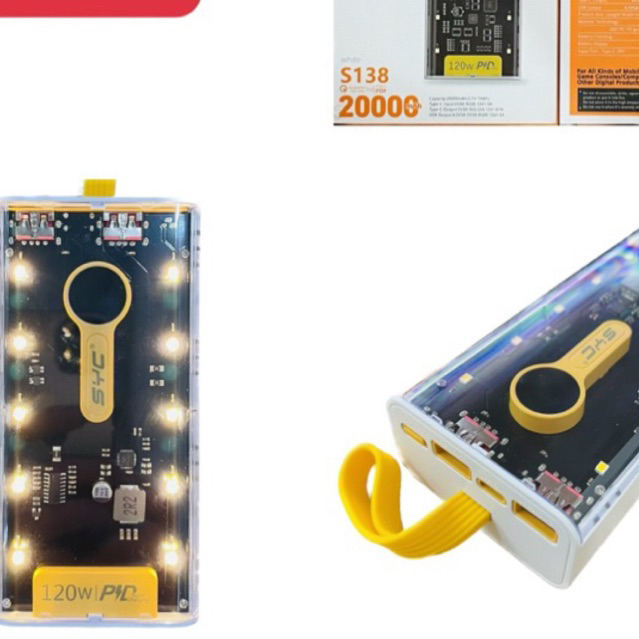 Sạc Dự Phòng trong suốt SYC 20000MAH 120w MAX