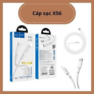 Cáp sạc pd 20w hoco x56 truyền dữ liệu và sạc nhanh 3a, dây bọc dù chống đứt, dài 100cm