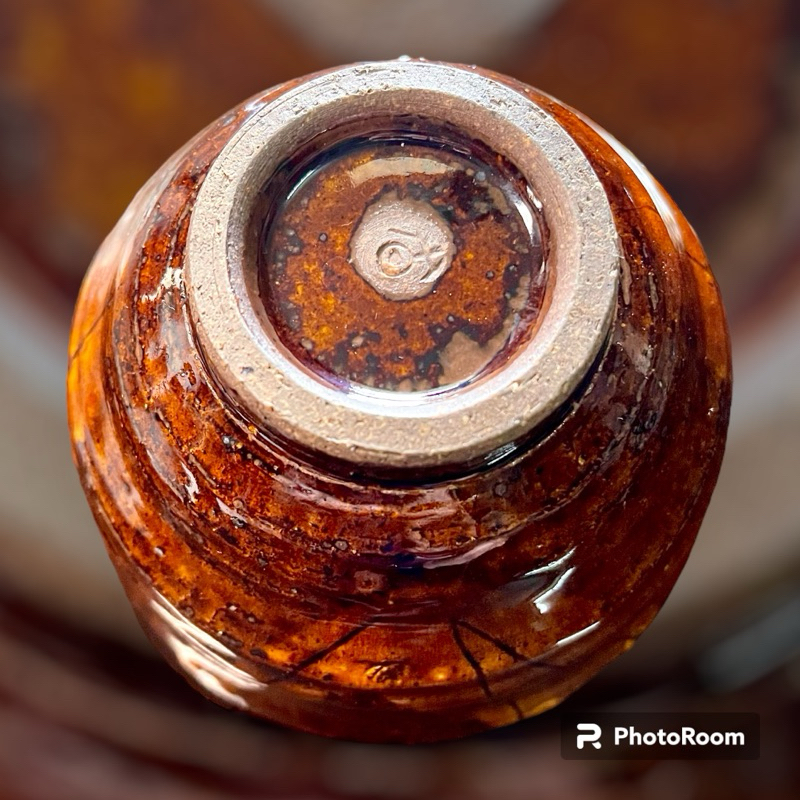 Chén trà Chawan tenmoku Thiên mục hổ phách , Lành tích đẹp xuất sắc 95% new , size M12cm - C8cm