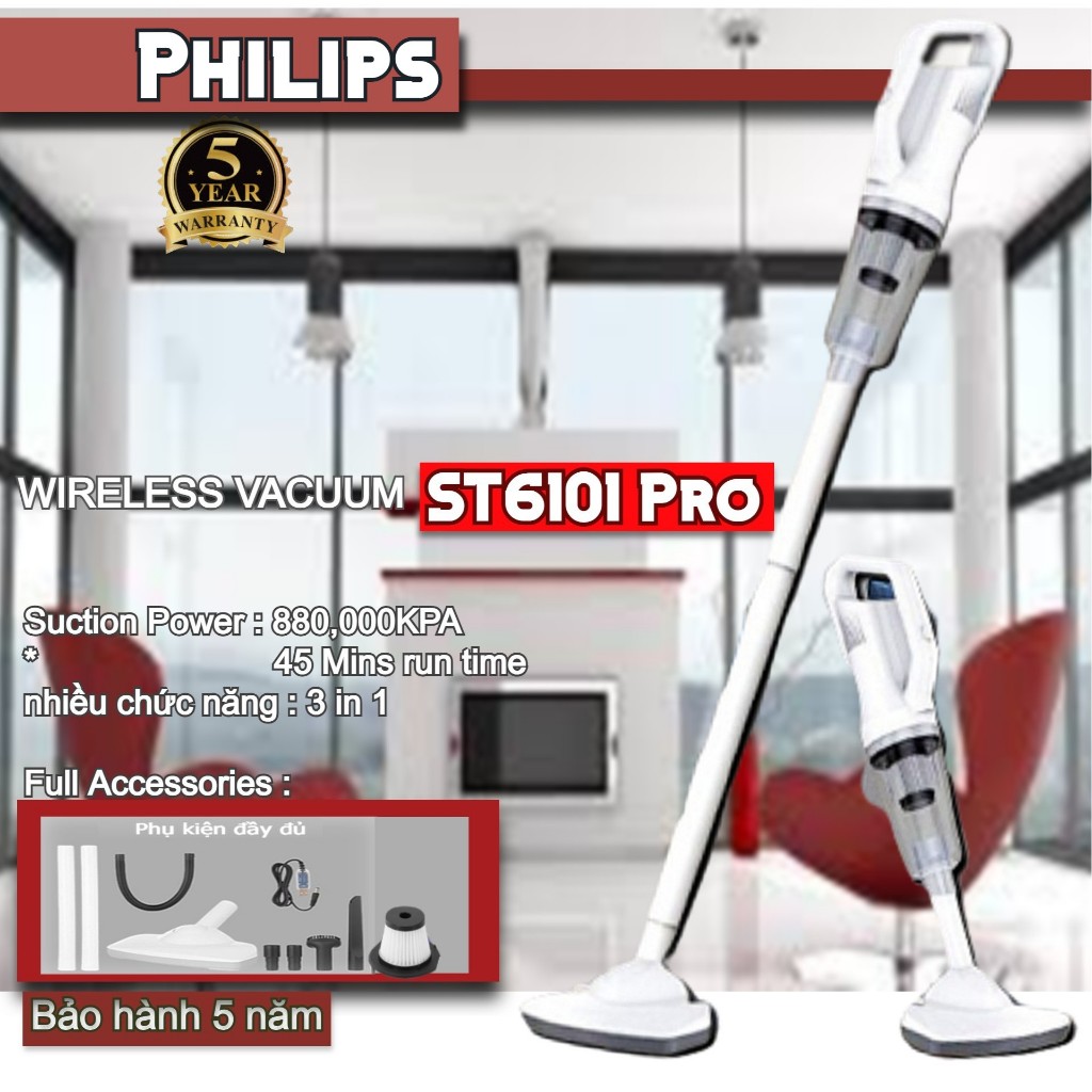 ST6101 PRO Máy Hút Bụi Sạc Không Dây Máy Hút Bụi Cầm Tay Khô & Ướt BẢO HÀNH 5 NĂM / ST6101 PRO Wireless Vacuum Cleaner