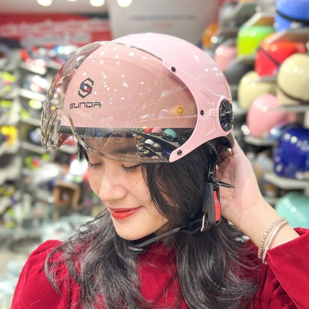 MŨ BẢO HIỂM SUNDA 136B – KÍNH NỬA MẶT