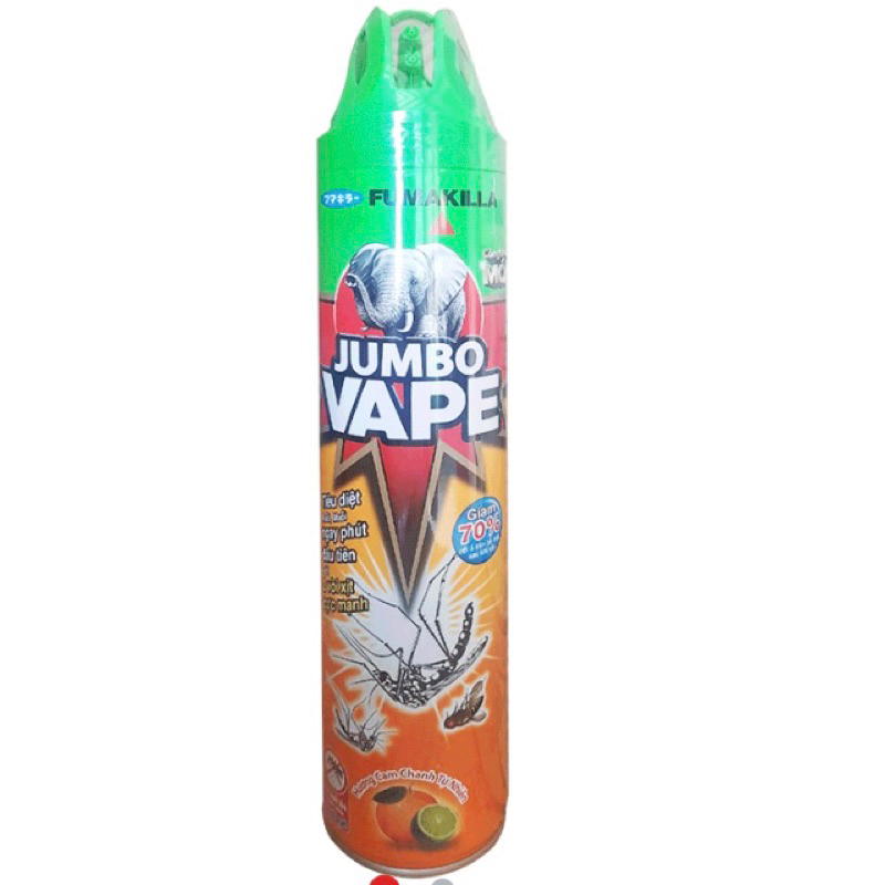 Bình xịt muỗi Jumbo 600ml hương cam chanh tự nhiên không mùi