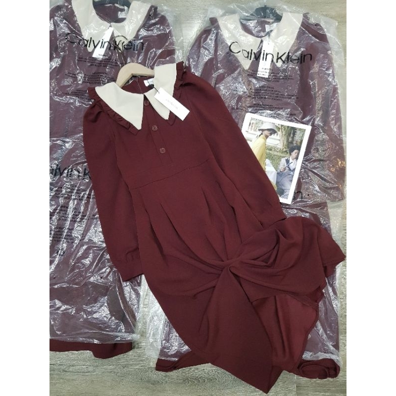 Đầm tay dài CAIVIN KLElN longsleeve midi dress