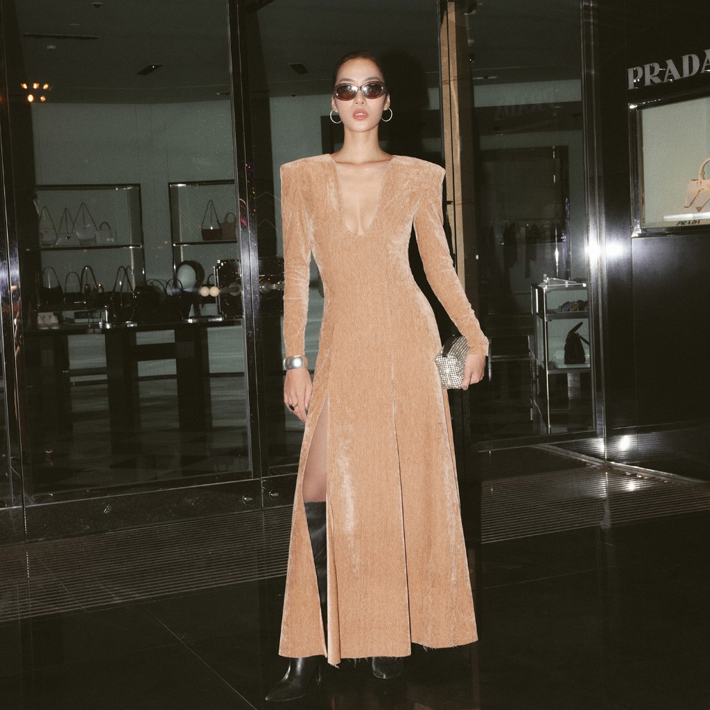 REINA – RILEY EMBELLISHED VELVET GOWN