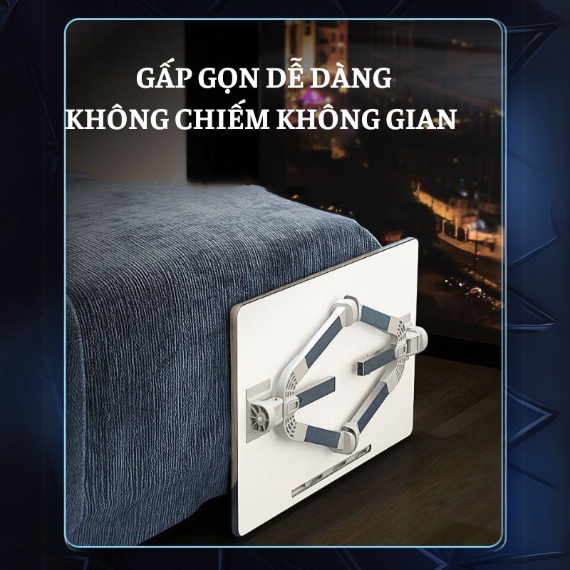 Bàn Học Gấp Mini Kumo Ban Đọc Sách Sinh Viên Để Laptop Đa Năng Xoay 360 Độ