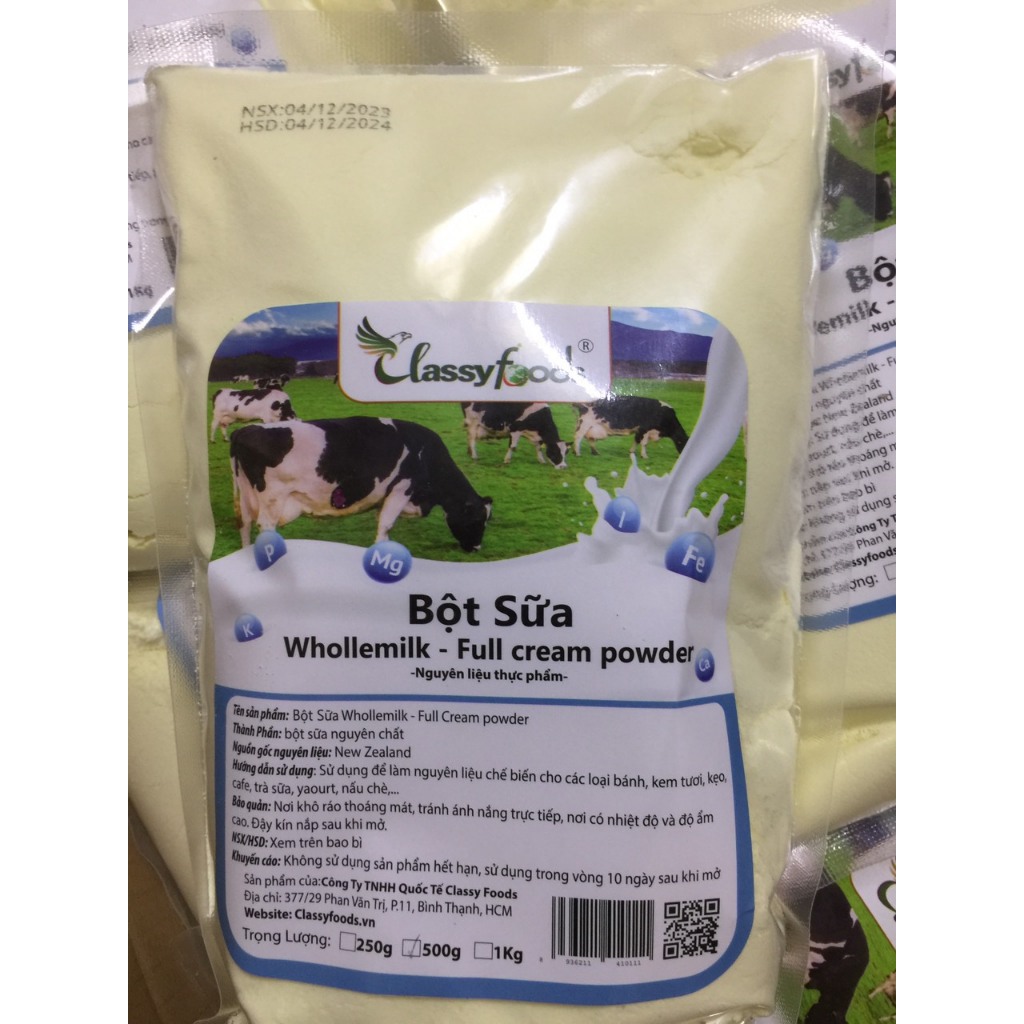Sữa Bột Béo Nguyên Kem Whollemilk Clasyfoods date mới