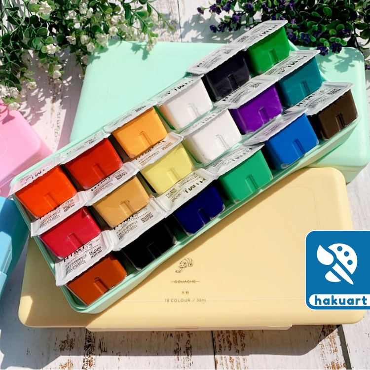 Bộ màu vẽ Gouache MIYA HIMI dạng thạch 30ml 18/24/56 màu - Hoạ cụ Hakuart