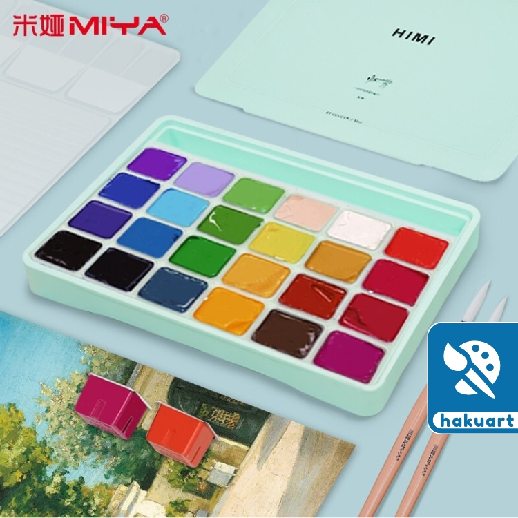 Bộ màu vẽ Gouache MIYA HIMI dạng thạch 30ml 18/24/56 màu - Hoạ cụ Hakuart