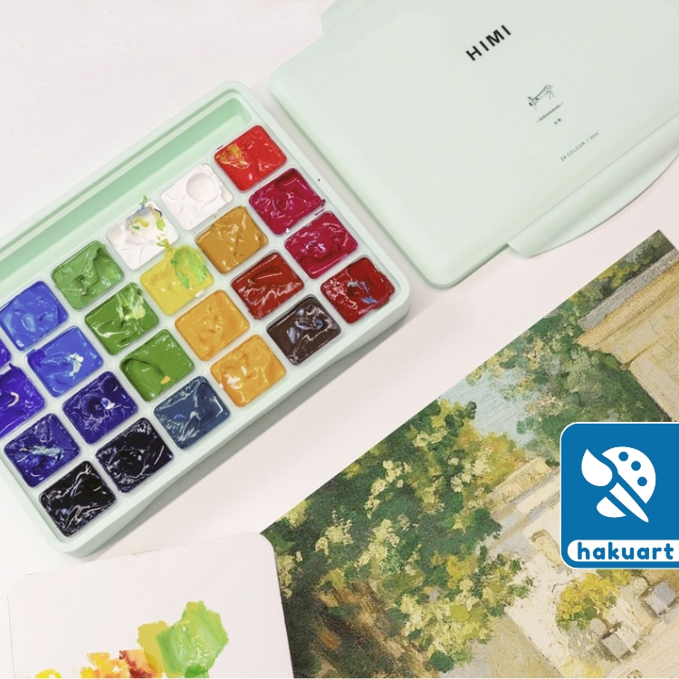 Bộ màu vẽ Gouache MIYA HIMI dạng thạch 30ml 18/24/56 màu - Hoạ cụ Hakuart