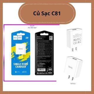CỦ SẠC Hoco C81, sạc nhanh 2.1A, chất liệu PVC, chống cháy nổ - Chính Hãng