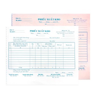 10 cuốn phiếu xuất kho 2 liên 50 bộ (100 tờ) 16x20 cm