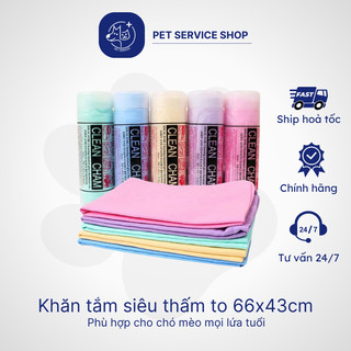 Khăn tắm siêu thấm hút nước cho chó mèo (Màu ngẫu nhiên) PETSERVICE.