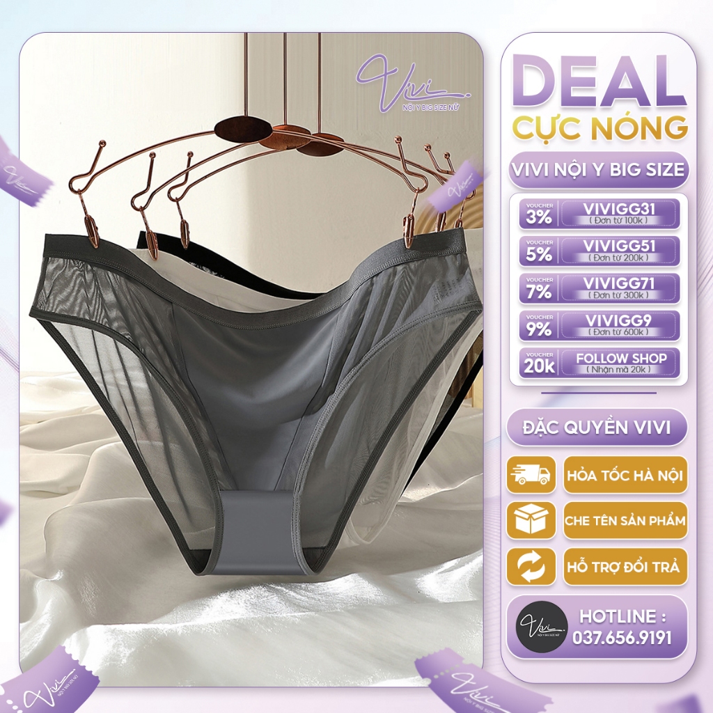 Quần lót nữ Bigsize vải dệt kim siêu mịn tới 100Kg - Đồ lót nữ Big size - Mã N29