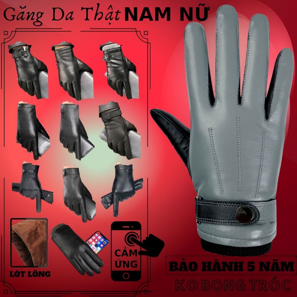 Găng Tay Xe Máy Nam Nữ Chất Da Thật Cao Cấp Mỏng Nhẹ Không Lo Bong Nổ, Dễ Dàng Cầm Nắm Và Lái Xe - BH 5 Năm