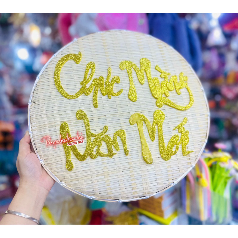 Set Chữ Thư Pháp Kim Tuyến Dán Tết PHÁT PHÚC TÀI LỘC THỌ CHÚC MỪNG AN KHANG VẠN SỰ Lấp Lánh Trang Trí Tết