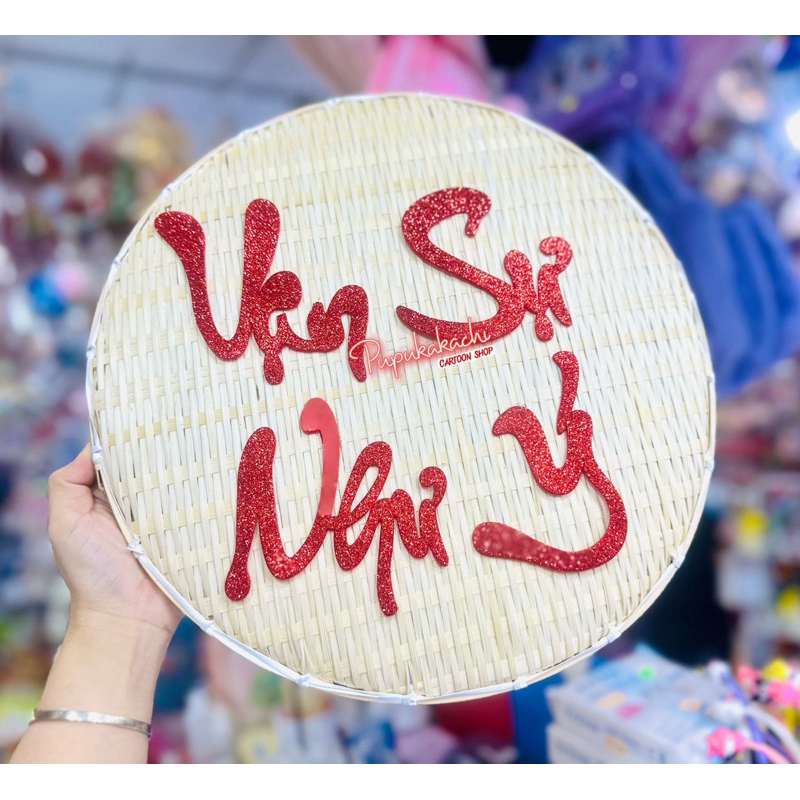 Set Chữ Thư Pháp Kim Tuyến Dán Tết PHÁT PHÚC TÀI LỘC THỌ CHÚC MỪNG AN KHANG VẠN SỰ Lấp Lánh Trang Trí Tết