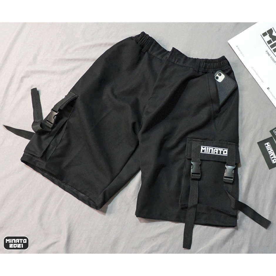 Quần Cargo Ngắn Kaki Dây Gài Tặng Kèm Áo Thun Unisex