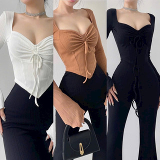 Áo Kiểu Gân Rút Dây Tay Loe