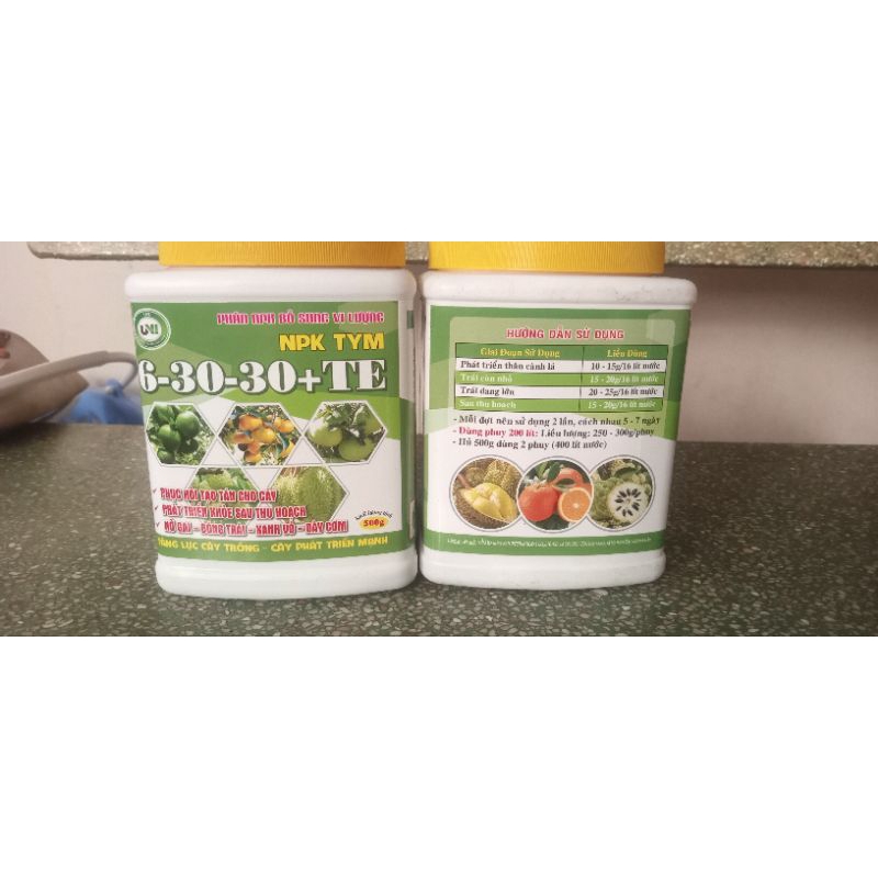 Phân NPK 6-30-30+ TE bổ sung vi lượng,500g.