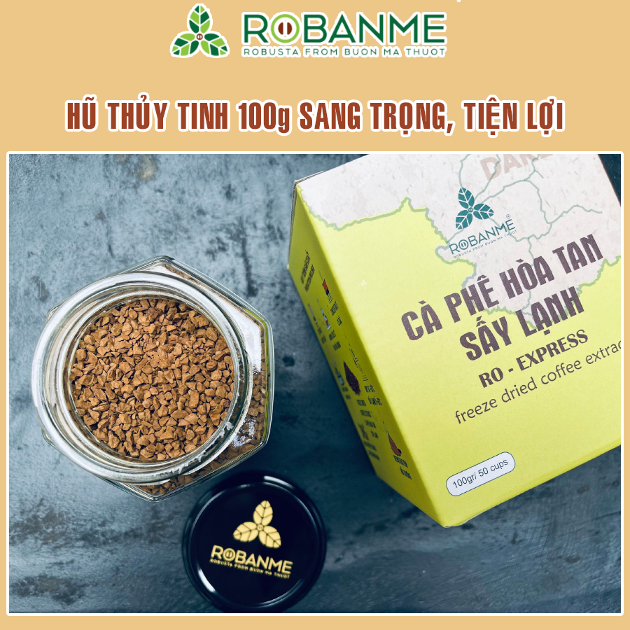 Cà Phê Hòa Tan Robanme Cà Phê Nguyên Chất Sấy Lạnh 100g