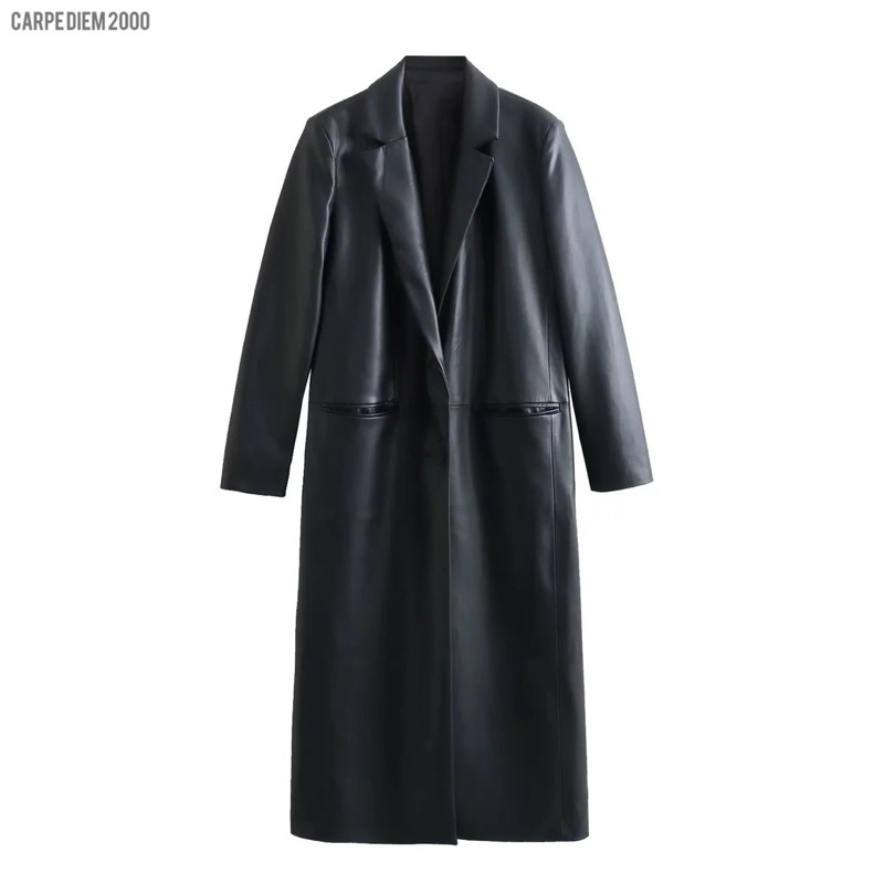 Neo Long Leather Coat - Áo khoác da form dà măng tô unisex streetwear