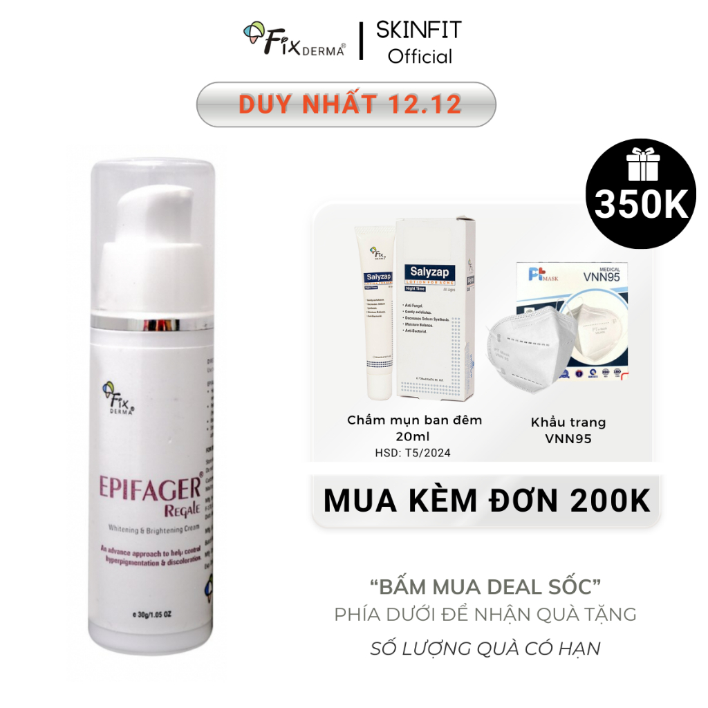 Kem Hỗ Trợ Cải Thiện Nám – Trắng Da Fixderma Epifager Ragale Cream: mờ vết thâm, đốm đen, vết nám
