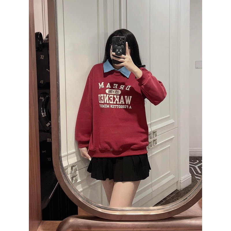 ÁO NỈ BÔNG DREAM 1996 CỔ XANH