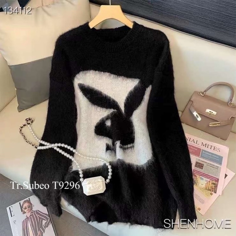 Áo Sweater Len Nam Nữ Givenchi Dệt Hoạ Tiết Chữ Lông Xù Trắng Hai Mặt Ống Bo Dày Dặn - Áo Len chất LoẠI 1