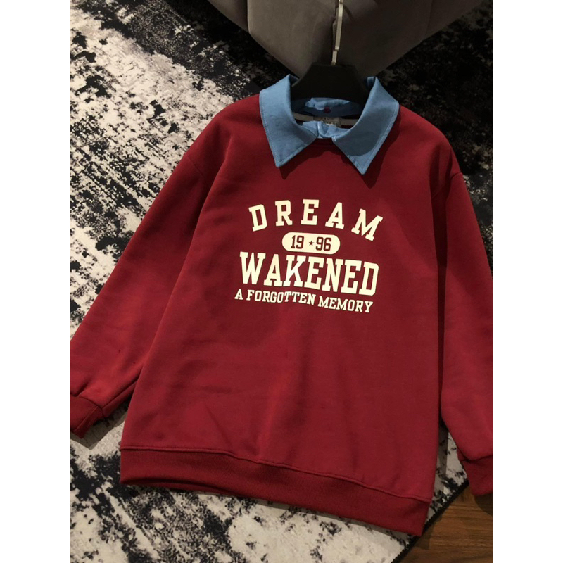 ÁO NỈ BÔNG DREAM 1996 CỔ XANH