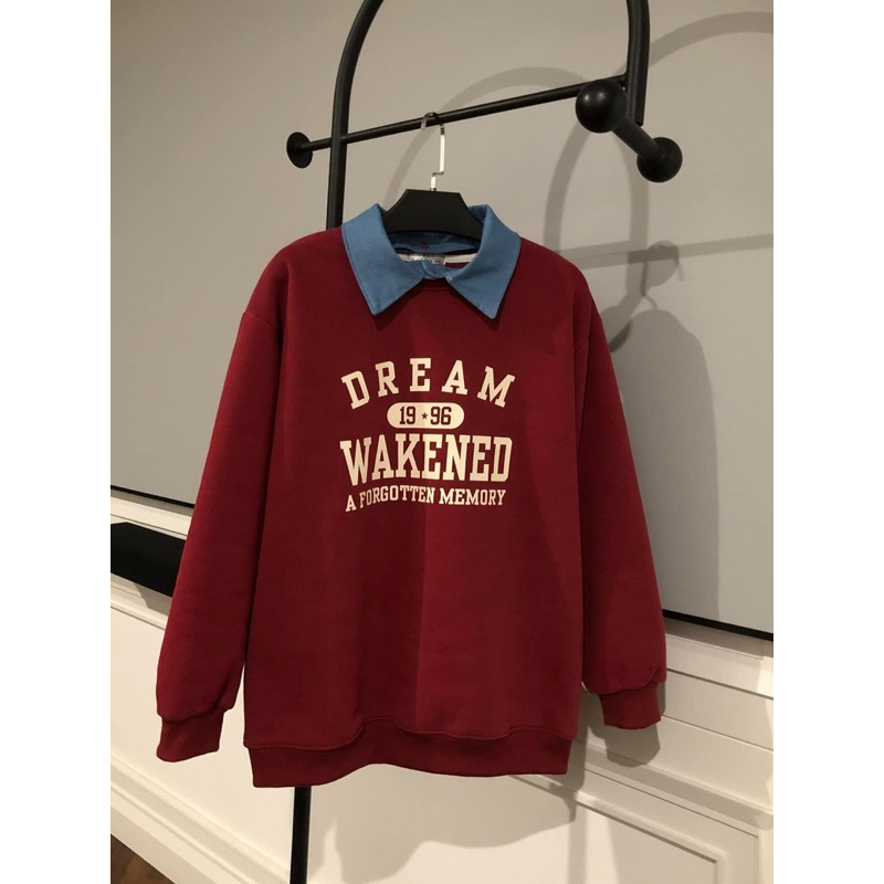 ÁO NỈ BÔNG DREAM 1996 CỔ XANH