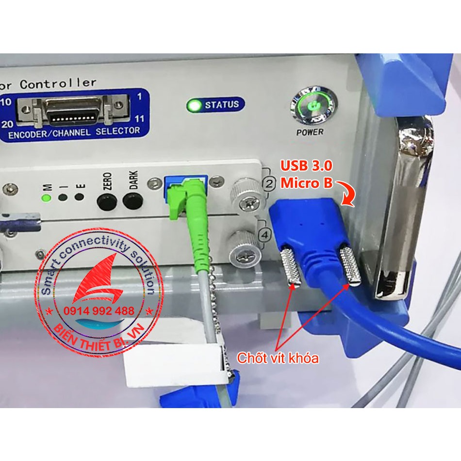 Cáp USB 3.0 male to Micro B male bắt vít, 3m. USB3 Vision Camera công nghiệp cảm biến, Card reader nối máy tính, đầu DVR
