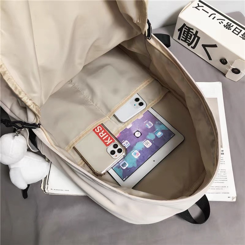 Balo ulzzang hai khóa song song chất dù kiểu dáng đẹp phong cách cá tính