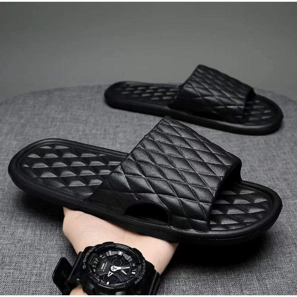 Dép đi trong nhà đúc nguyên khối, họa tiết hình trám chống trơn trượt SIÊU NHẸ