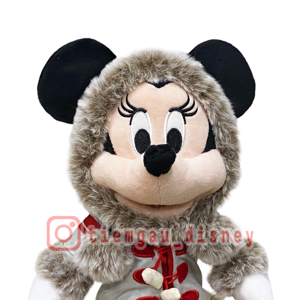 Gấu bông Minnie áo lông xám phiên bản Giáng Sinh - Noel - Merry Christmas - Chính hãng Disney