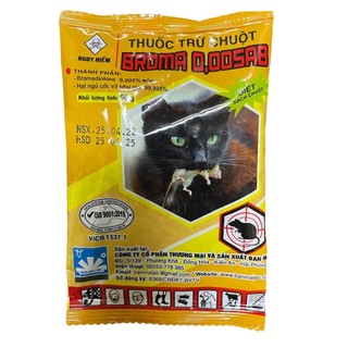 Combo 100 gói thuốc diệt chuột broma 0.005ab sinh học ban mai, gói 50g trừ chuột an toàn hiệu qủa