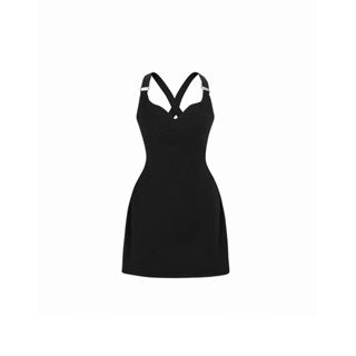 ITSCICICO - Đầm KERRLY đen dây chéo lưng dáng ôm