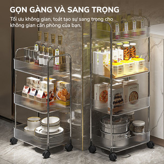 Kệ đựng mỹ phẩm, kệ để đồ cho bé, kệ đa năng trong suốt khung Inox hộ gia đình sang trọng