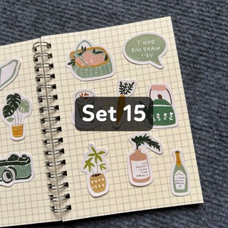 Set 15 sticker GIẤY hình dán trang trí