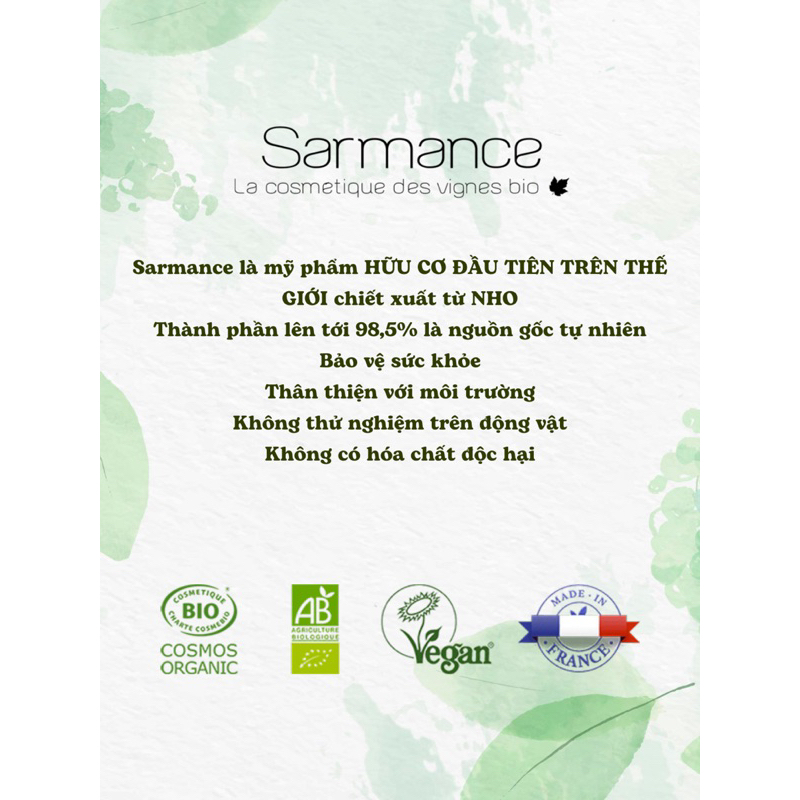 Serum Sarmance Sev’Active chiết xuất mủ nho dưỡng trắng da