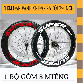 1 bộ tem dán vành mẫu super team dán cho vành xe đạp 26inch,27,5inch,28inch,29inch
