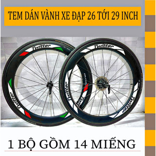 1 BỘ (14 MIẾNG DÁN )  Tem dán vành mẫu TWITTER dán cho vành xe đạp 26inch,27,5inch,28inch,29inch (4)