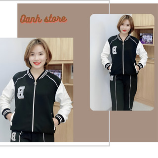 Sét bộ nữ chữ B thu đông dài tay - sét bộ thể thao dài tay chất umi gân