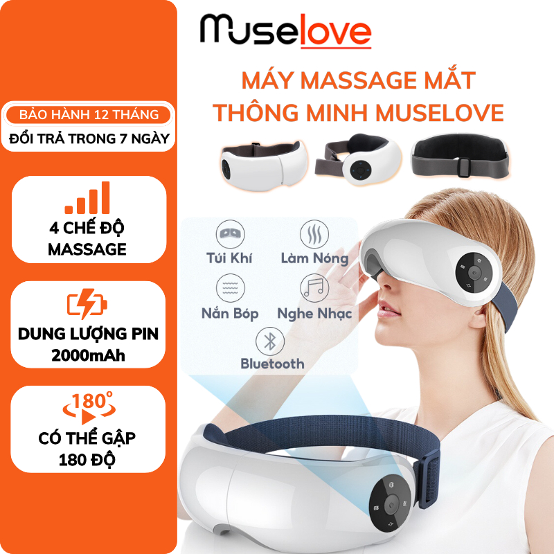 Máy Massage Mắt Thông Minh DELADEP, Xoa Bóp Vùng Thái Dương, Mát Xa Thư Giãn, Chăm Sóc Mắt Có 4 Chế Độ Massage