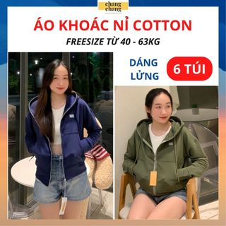 Áo khoác nữ nỉ cotton siêu dày mềm mát, áo khoác cotton chân cua nữ changchang | akcc01