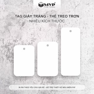Nhãn mác tag giấy trắng trơn nhiều kích thước - Thẻ treo trơn không in