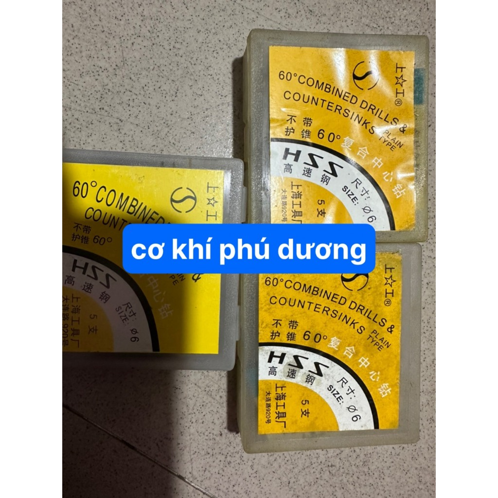 Mũi khoan định tâm , Mũi định tâm trên vật liệu đường kính từ 1.5mm - 6mm chất liệu thép gió hss