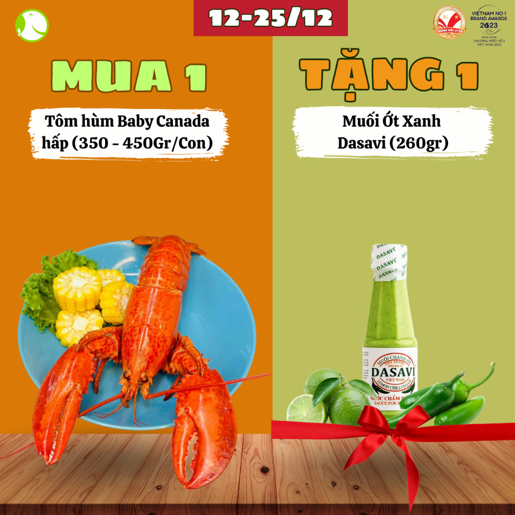 Tôm Hùm Baby Canada Hấp 350-450 Gr/Con