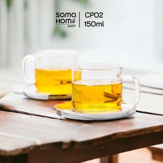 Bộ 2 tách trà thủy tinh CP02/2 150mL