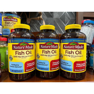 Viên uống dầu cá nature made fish oil 1200mg 360mg omega3 200 viên | 300 viên - hàng mỹ